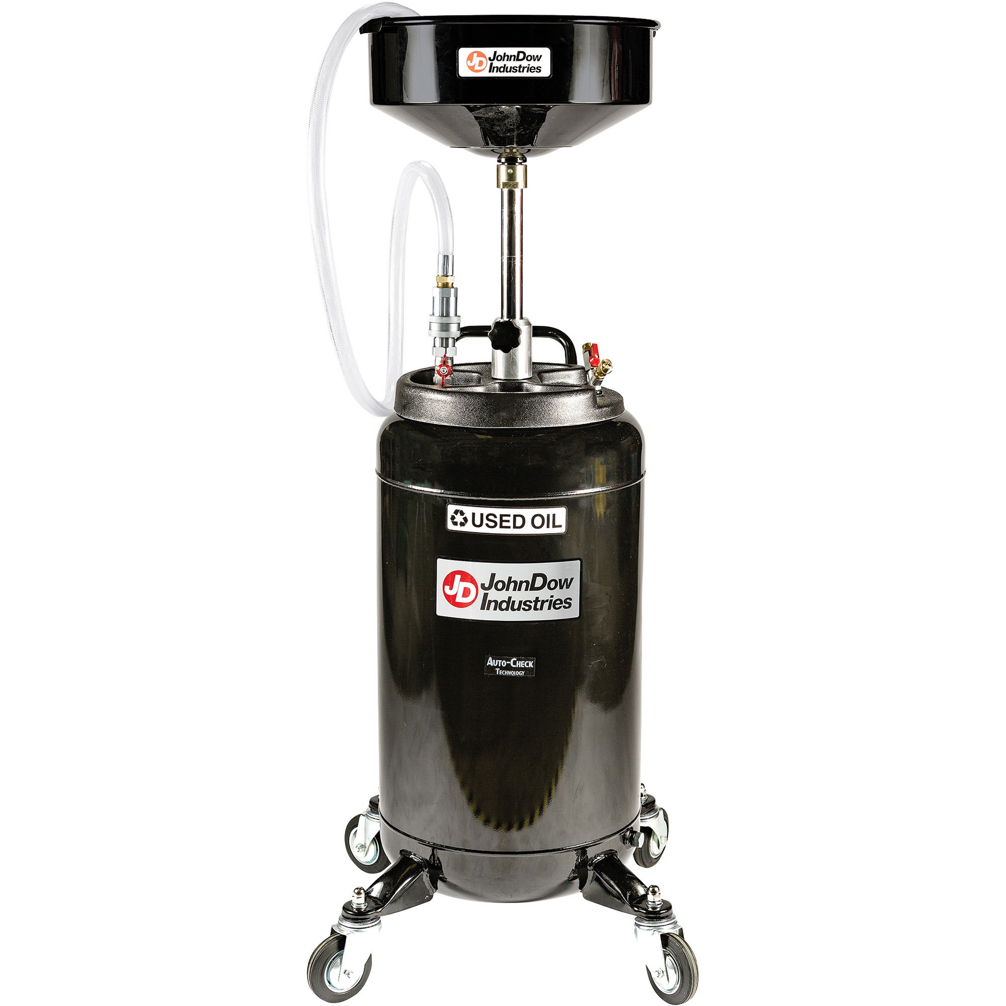JohnDow Industries Self-Evacuating Oil Drain, 25-Gal., 16in. Funnel Dia., Model# JDI-25HDC
